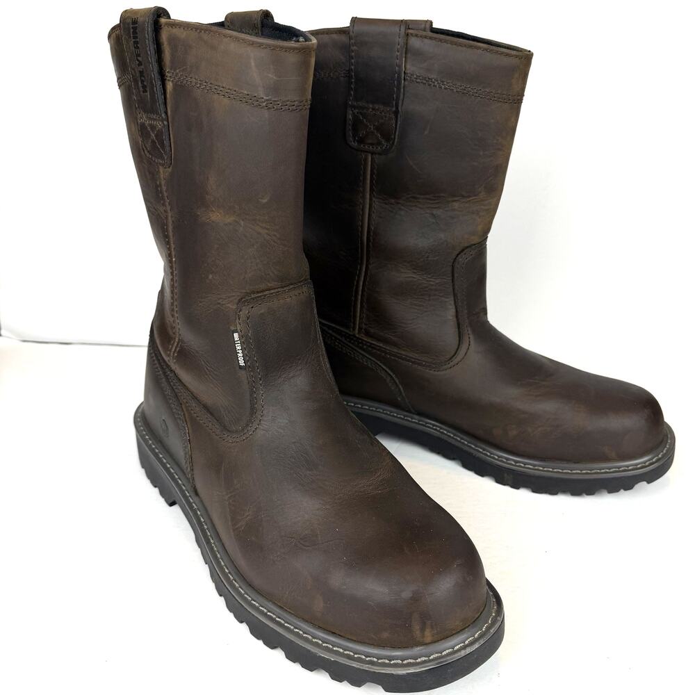 Wolverine Floorhand Wellington Waterproof Steel Toe Work Boots Men 10.5EW Brown